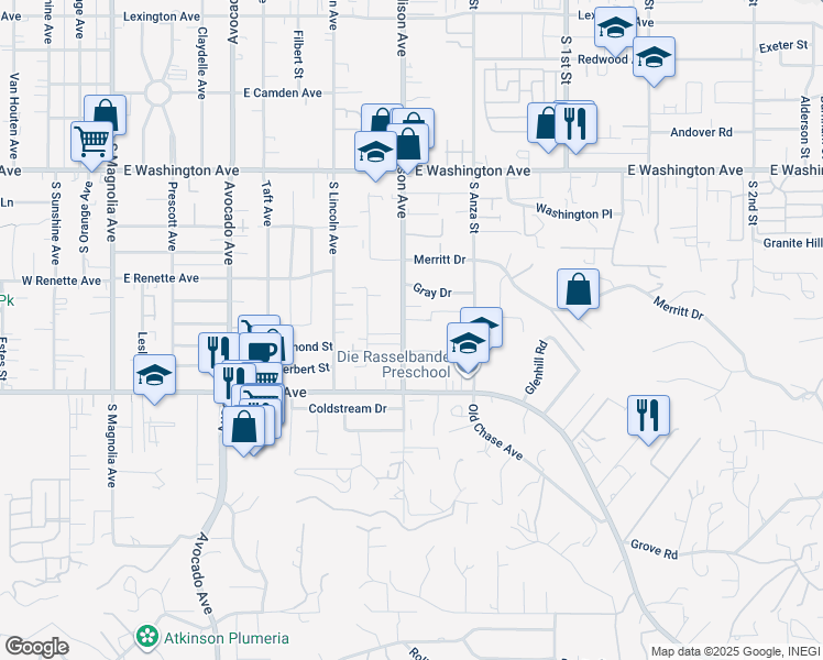 map of restaurants, bars, coffee shops, grocery stores, and more near 993 South Mollison Avenue in El Cajon