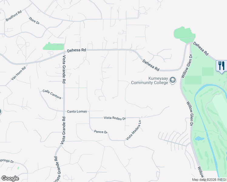 map of restaurants, bars, coffee shops, grocery stores, and more near 890 Singing Trails Drive in El Cajon