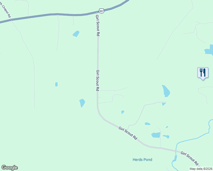 map of restaurants, bars, coffee shops, grocery stores, and more near 669-745 Girl Scout Road in Lizella