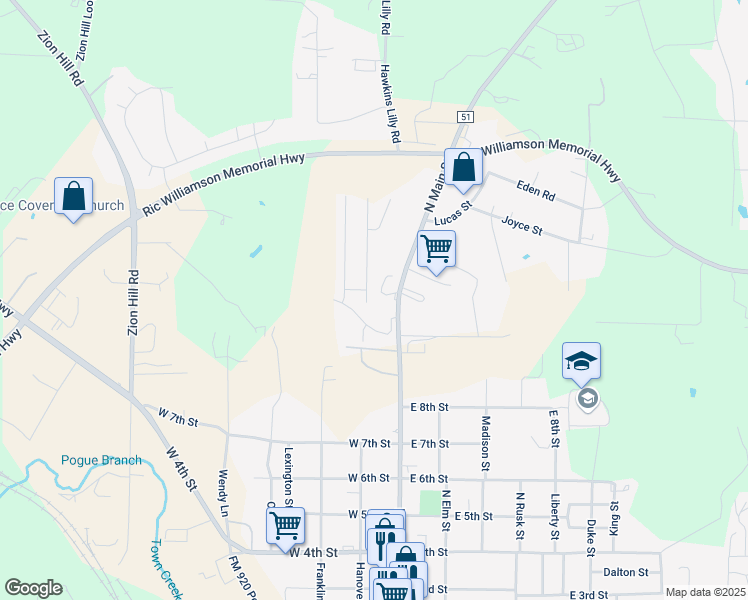 map of restaurants, bars, coffee shops, grocery stores, and more near 1806 Sandpiper Drive in Weatherford