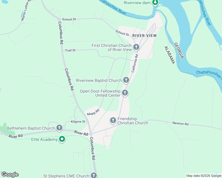 map of restaurants, bars, coffee shops, grocery stores, and more near 1164 Mapp Road in Valley