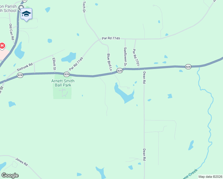 map of restaurants, bars, coffee shops, grocery stores, and more near 153 Oakhaven Drive in Farmerville
