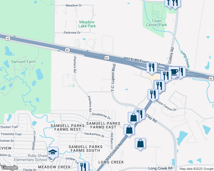 map of restaurants, bars, coffee shops, grocery stores, and more near 301 T.C. Lupton Boulevard in Sunnyvale