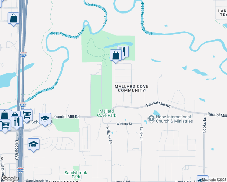 map of restaurants, bars, coffee shops, grocery stores, and more near 7220 Wild Wing Dr in Fort Worth