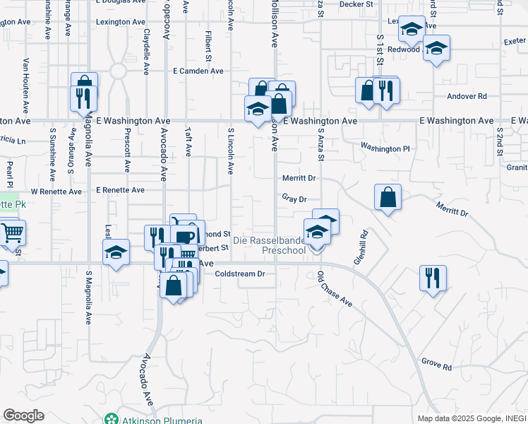 map of restaurants, bars, coffee shops, grocery stores, and more near 991 Billings Street in El Cajon