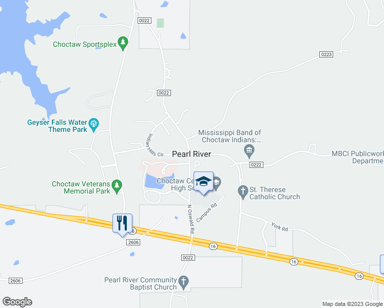 map of restaurants, bars, coffee shops, grocery stores, and more near in Pearl River