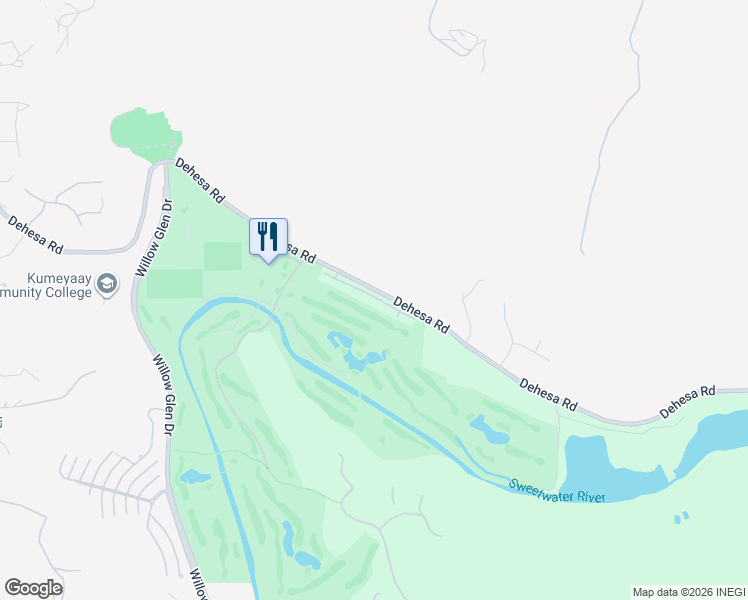 map of restaurants, bars, coffee shops, grocery stores, and more near 3239 Dehesa Road in El Cajon