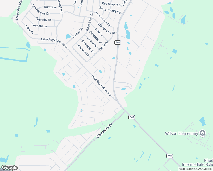 map of restaurants, bars, coffee shops, grocery stores, and more near 1206 Trevino Road in Forney
