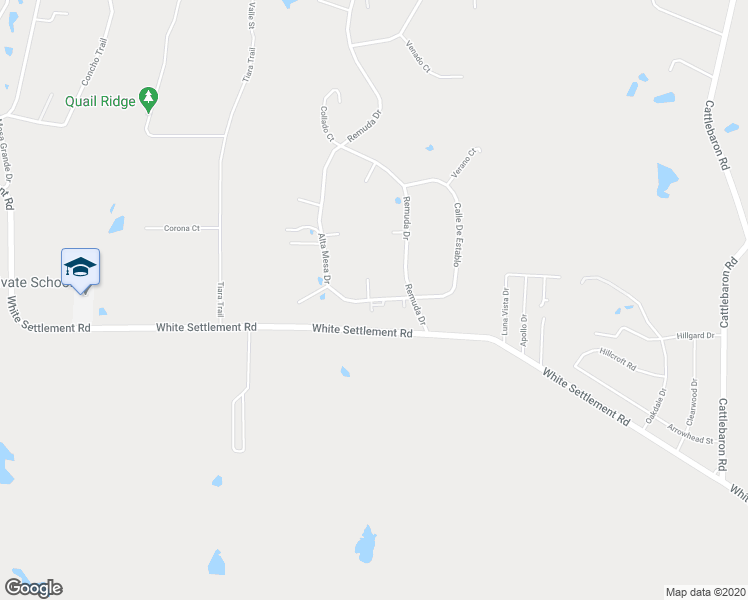 map of restaurants, bars, coffee shops, grocery stores, and more near 123 Alta Mesa Drive in Fort Worth