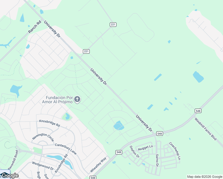 map of restaurants, bars, coffee shops, grocery stores, and more near 15493 University Drive in Forney