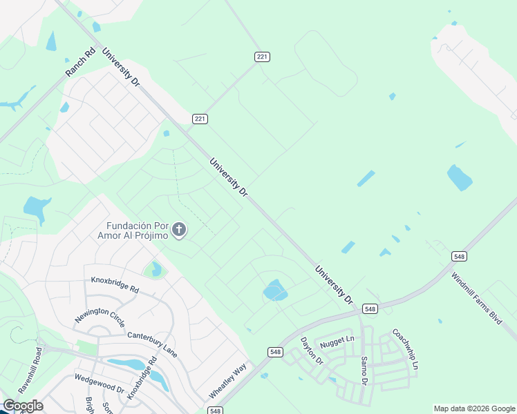 map of restaurants, bars, coffee shops, grocery stores, and more near 15492 University Drive in Forney