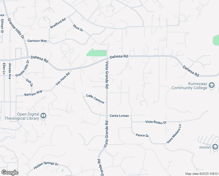 map of restaurants, bars, coffee shops, grocery stores, and more near 845 Vista Grande Road in El Cajon