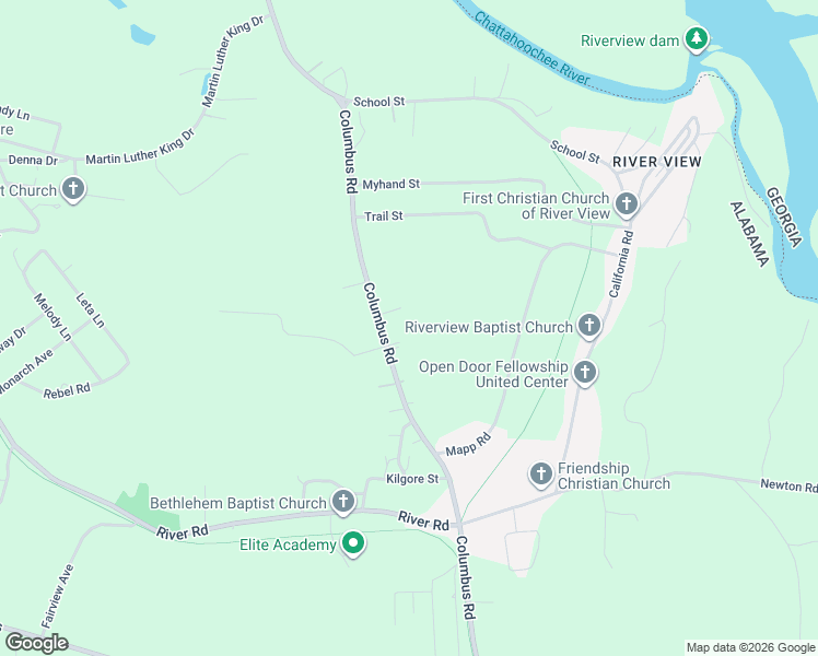 map of restaurants, bars, coffee shops, grocery stores, and more near 3358 Columbus Road in Valley
