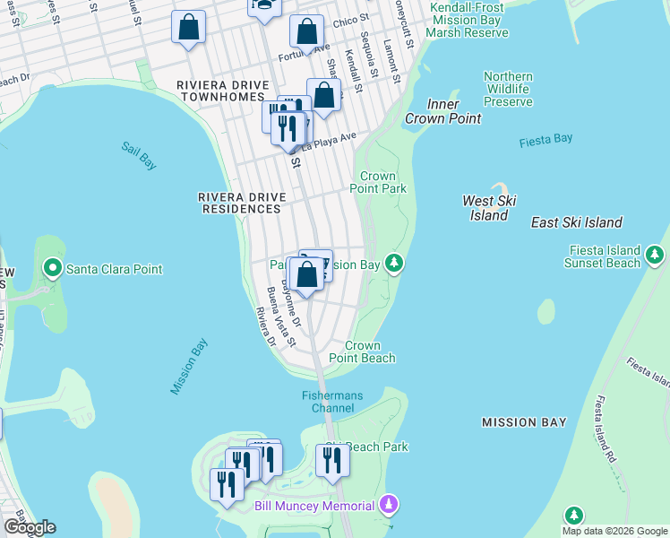 map of restaurants, bars, coffee shops, grocery stores, and more near 3549 Yosemite Street in San Diego