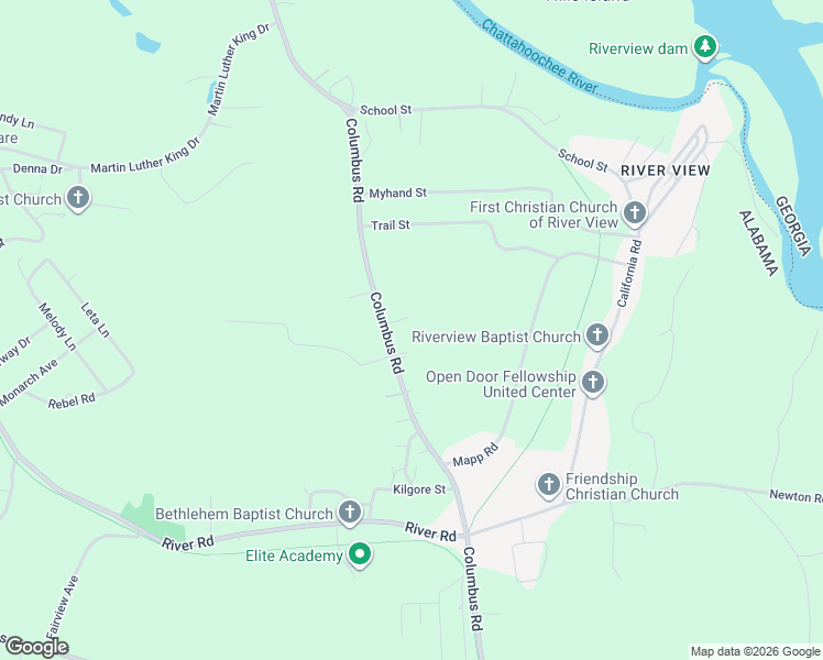 map of restaurants, bars, coffee shops, grocery stores, and more near 3358 Columbus Road in Valley