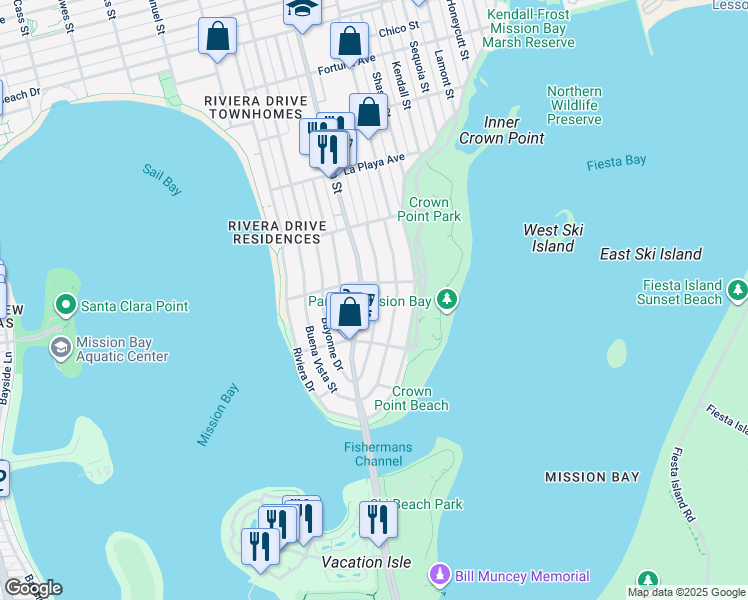 map of restaurants, bars, coffee shops, grocery stores, and more near 3552 Yosemite Street in San Diego