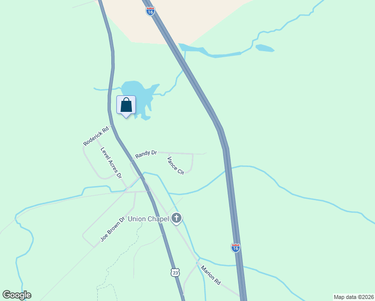 map of restaurants, bars, coffee shops, grocery stores, and more near 138 Randy Drive in Macon