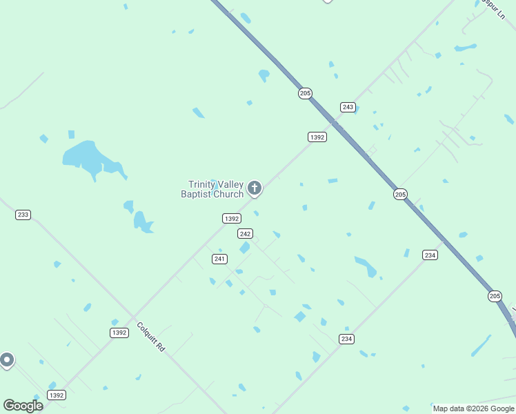 map of restaurants, bars, coffee shops, grocery stores, and more near 15532 Farm to Market Road 1392 in Terrell
