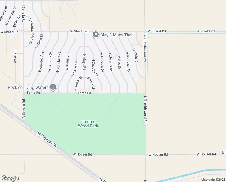 map of restaurants, bars, coffee shops, grocery stores, and more near 3525 North Algadon Drive in Eloy