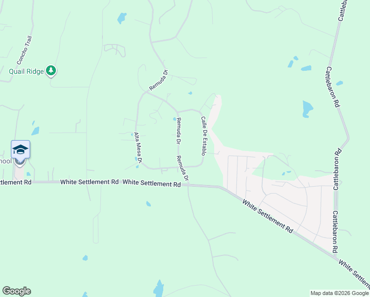 map of restaurants, bars, coffee shops, grocery stores, and more near 116 Remuda Drive in Fort Worth