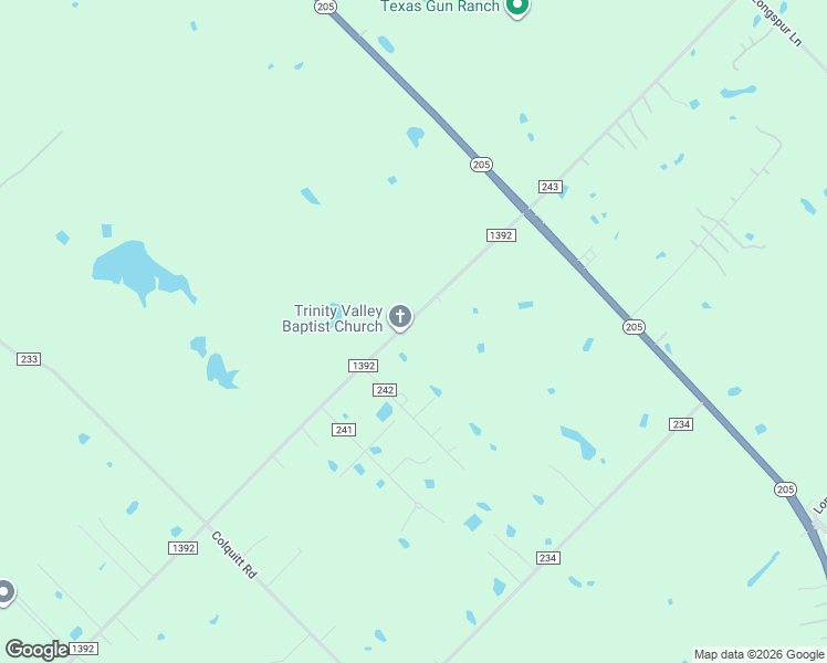 map of restaurants, bars, coffee shops, grocery stores, and more near 15532 Farm to Market Road 1392 in Terrell