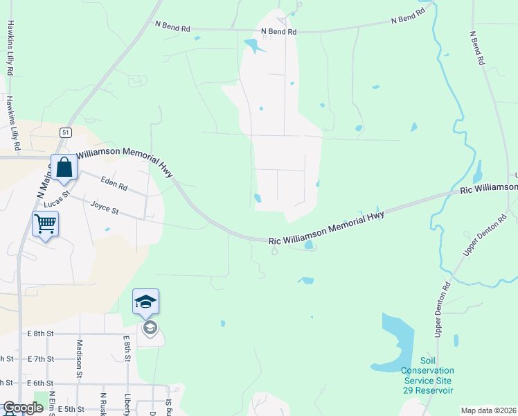 map of restaurants, bars, coffee shops, grocery stores, and more near 209 Ellis Creek Drive in Weatherford
