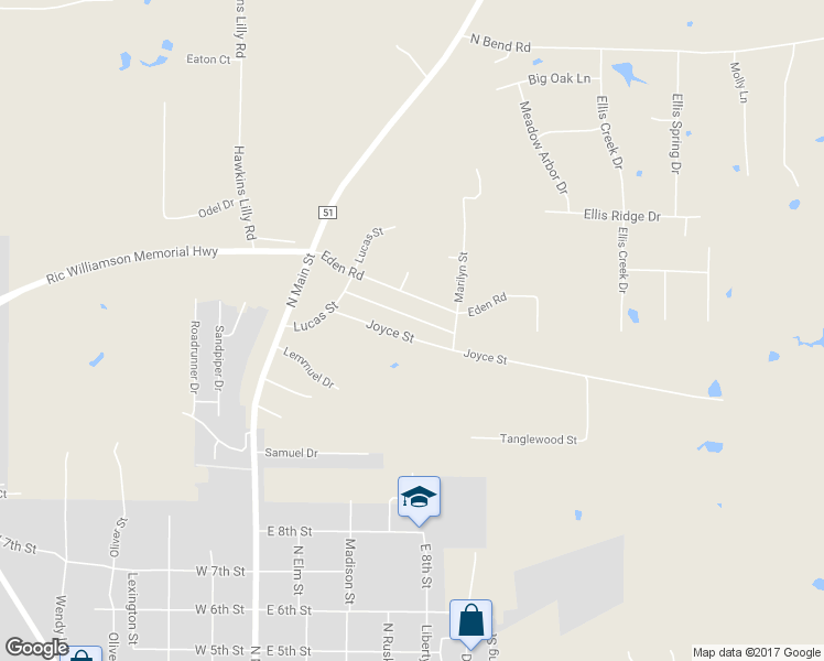 map of restaurants, bars, coffee shops, grocery stores, and more near 229 Joyce Street in Weatherford