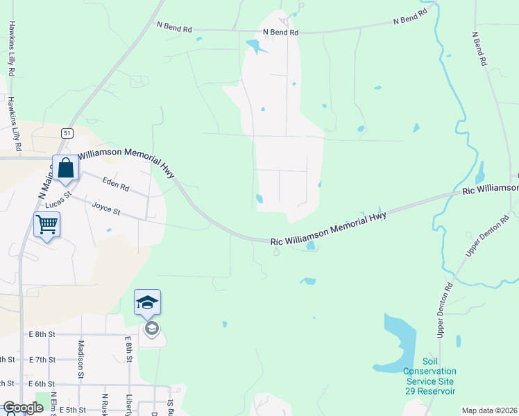 map of restaurants, bars, coffee shops, grocery stores, and more near 209 Ellis Creek Drive in Weatherford