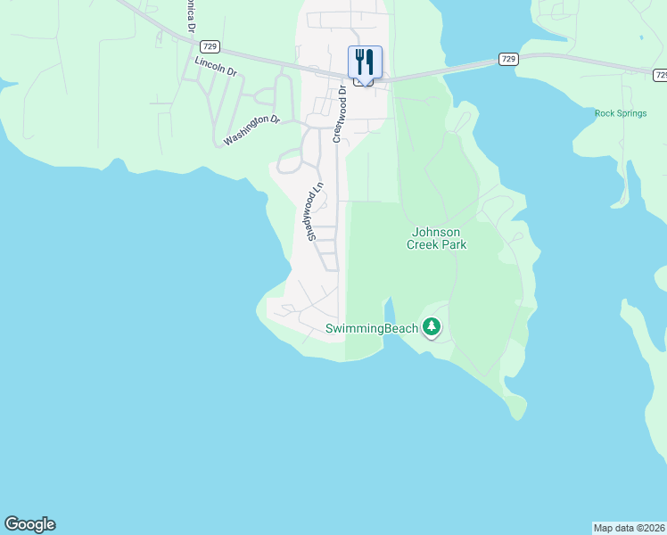 map of restaurants, bars, coffee shops, grocery stores, and more near 699 Shadywood Lane in Jefferson
