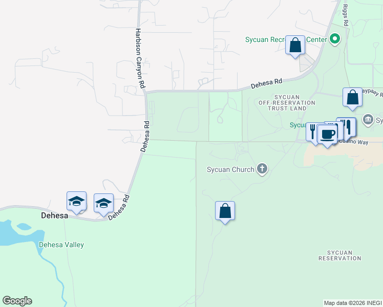 map of restaurants, bars, coffee shops, grocery stores, and more near 4829 Dehesa Road in El Cajon