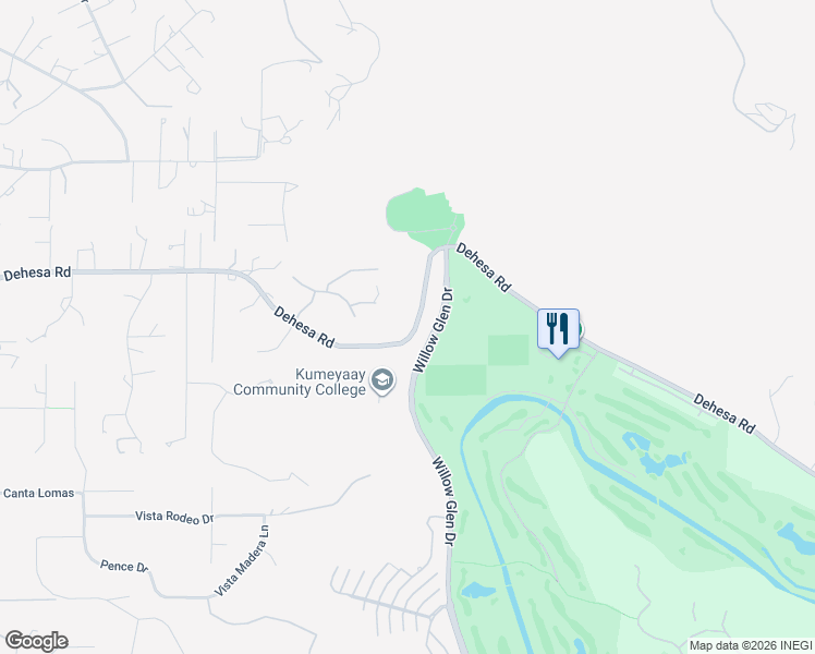 map of restaurants, bars, coffee shops, grocery stores, and more near 2710 Dehesa Road in El Cajon