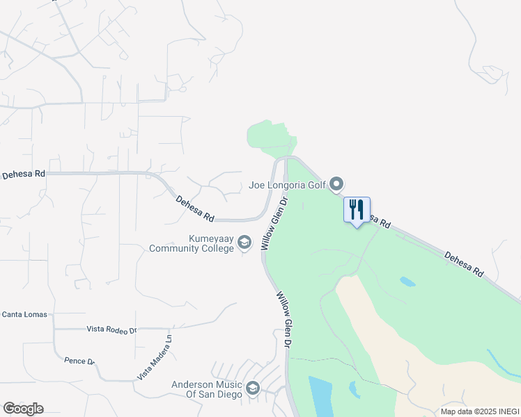 map of restaurants, bars, coffee shops, grocery stores, and more near 2710 Dehesa Road in El Cajon