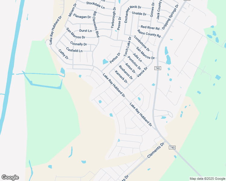 map of restaurants, bars, coffee shops, grocery stores, and more near 15913 Lake Ray Hubbard Drive in Forney