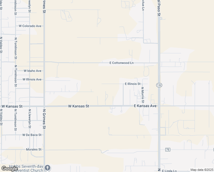 map of restaurants, bars, coffee shops, grocery stores, and more near 201 East Illinois Street in Hobbs