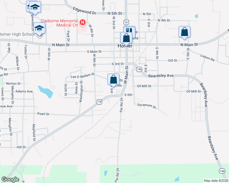 map of restaurants, bars, coffee shops, grocery stores, and more near 600 South 5th in Homer
