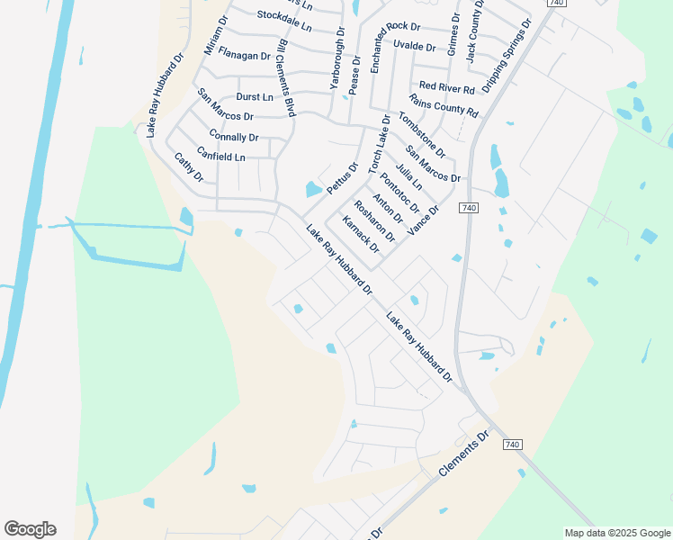 map of restaurants, bars, coffee shops, grocery stores, and more near 15913 Lake Ray Hubbard Drive in Forney