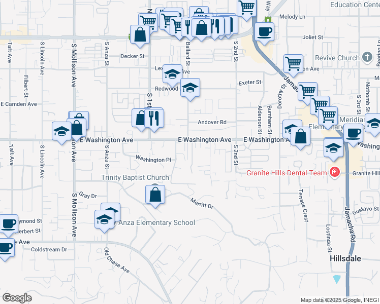 map of restaurants, bars, coffee shops, grocery stores, and more near 743 Ballard Street in El Cajon
