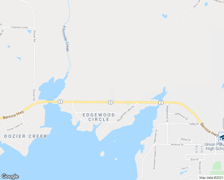 map of restaurants, bars, coffee shops, grocery stores, and more near 8876 Bernice Highway in Farmerville