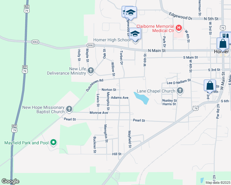 map of restaurants, bars, coffee shops, grocery stores, and more near 1309 Doctor Martin Luther King Junior Street in Homer