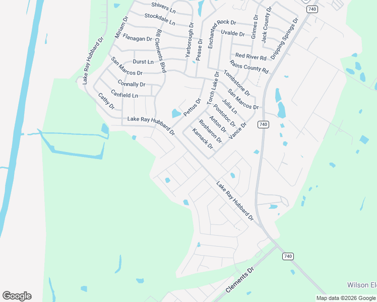 map of restaurants, bars, coffee shops, grocery stores, and more near 15689 Lake Ray Hubbard Drive in Forney