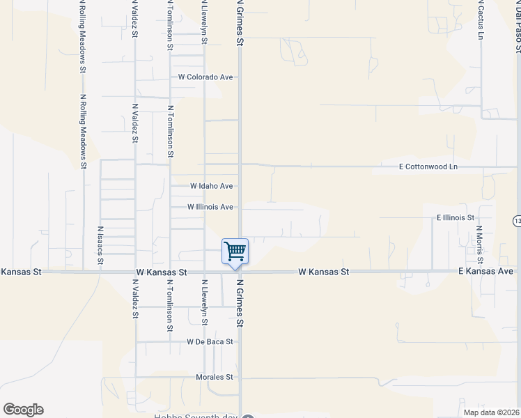 map of restaurants, bars, coffee shops, grocery stores, and more near 501-799 West Illinois Avenue in Hobbs