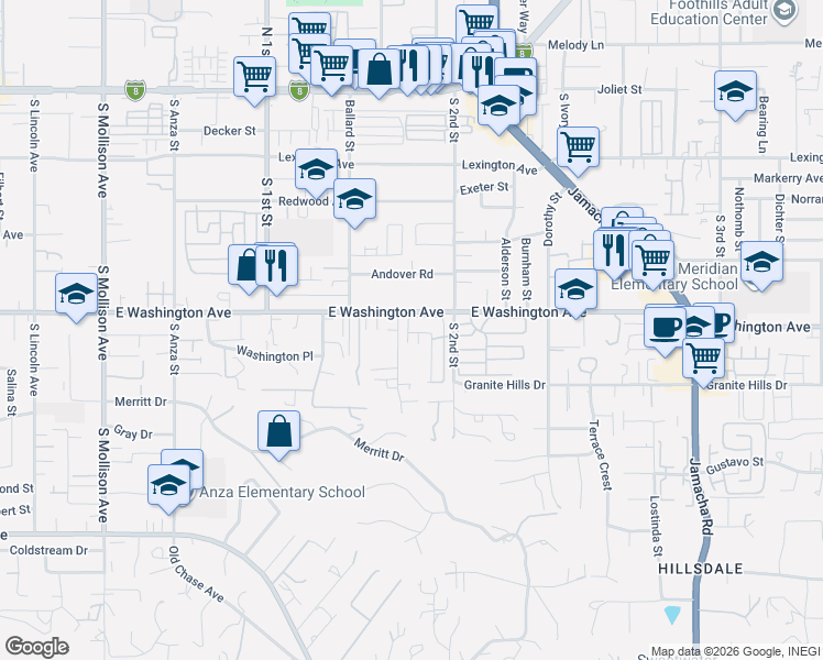 map of restaurants, bars, coffee shops, grocery stores, and more near 791 Leland Place in El Cajon