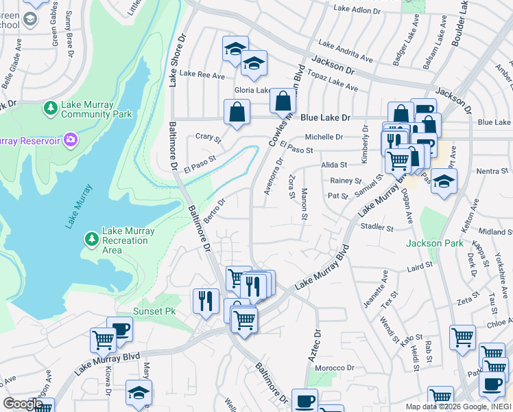 map of restaurants, bars, coffee shops, grocery stores, and more near 5915-5929 Cowles Mountain Boulevard in La Mesa