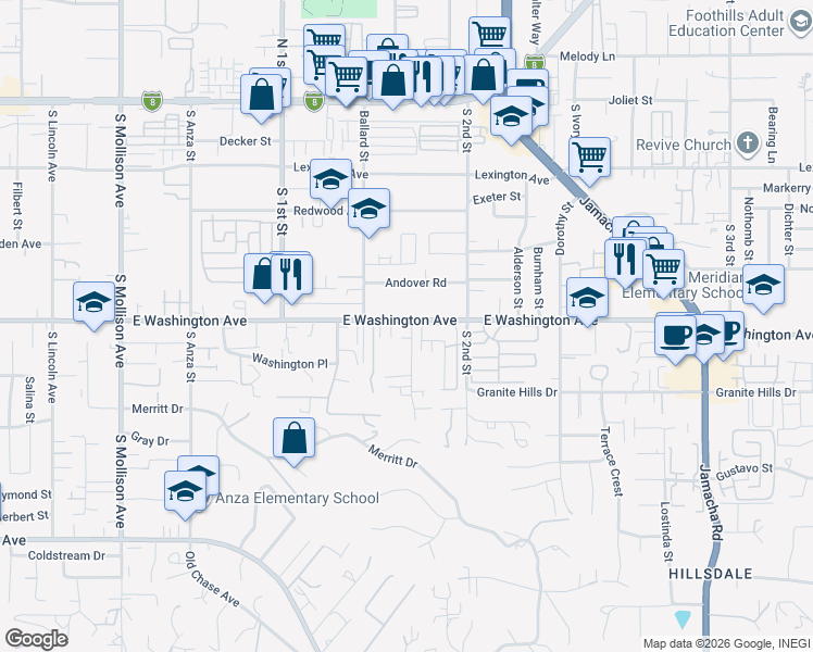 map of restaurants, bars, coffee shops, grocery stores, and more near 728 Leland Place in El Cajon