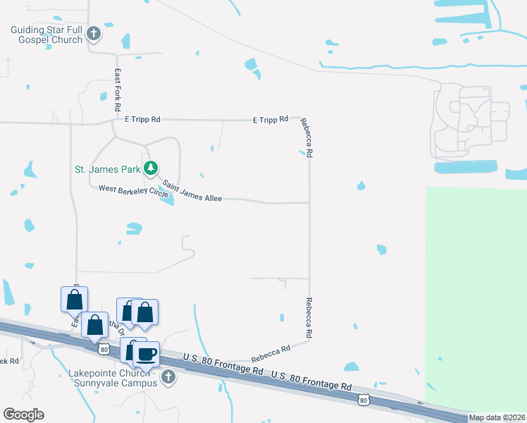 map of restaurants, bars, coffee shops, grocery stores, and more near 13 Saint James Allee in Sunnyvale