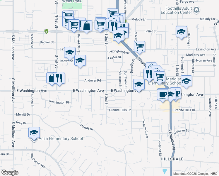 map of restaurants, bars, coffee shops, grocery stores, and more near 657 South 2nd Street in El Cajon