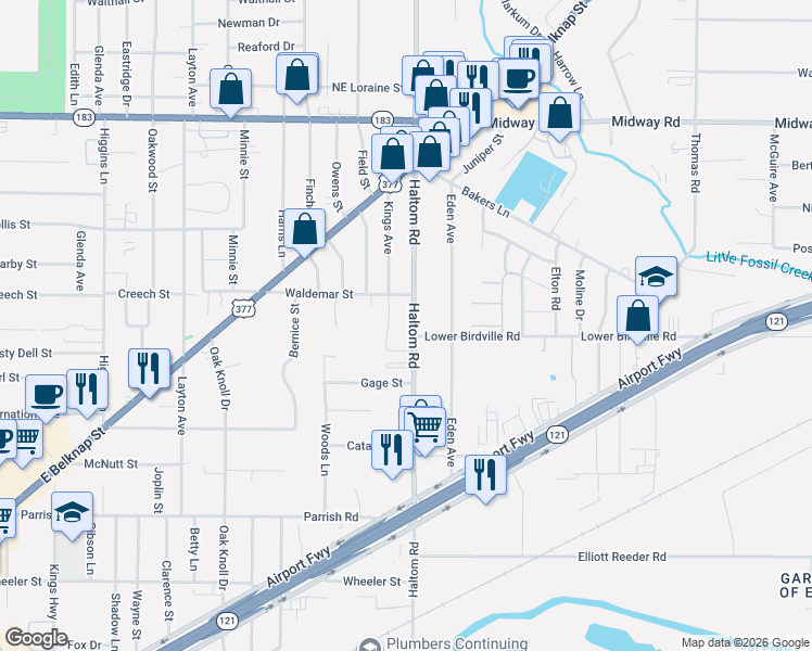 map of restaurants, bars, coffee shops, grocery stores, and more near 2009 Haltom Road in Fort Worth