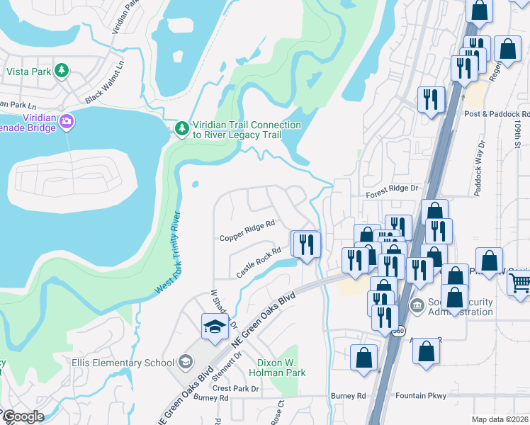 map of restaurants, bars, coffee shops, grocery stores, and more near 2330 Stone Bridge Drive in Arlington