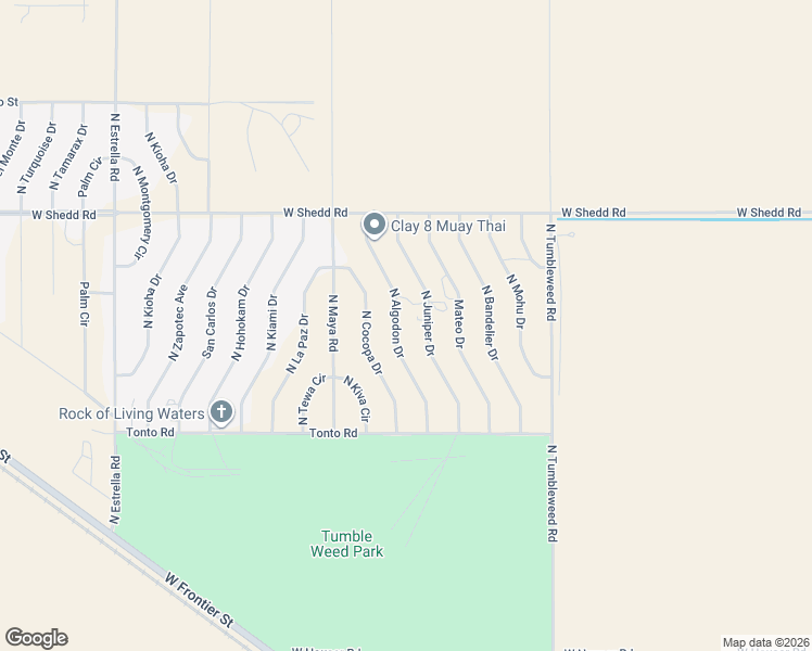 map of restaurants, bars, coffee shops, grocery stores, and more near 3725 North Algadon Drive in Eloy