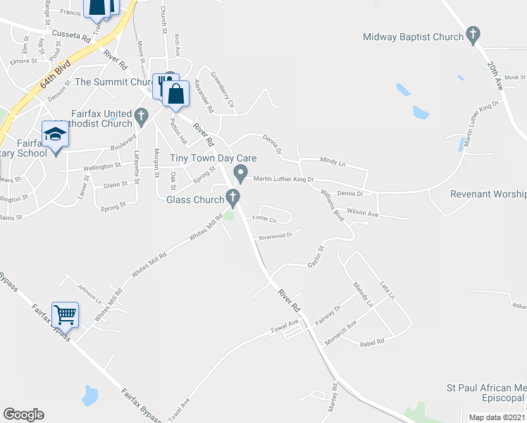 map of restaurants, bars, coffee shops, grocery stores, and more near 1159 Foster Circle in Valley